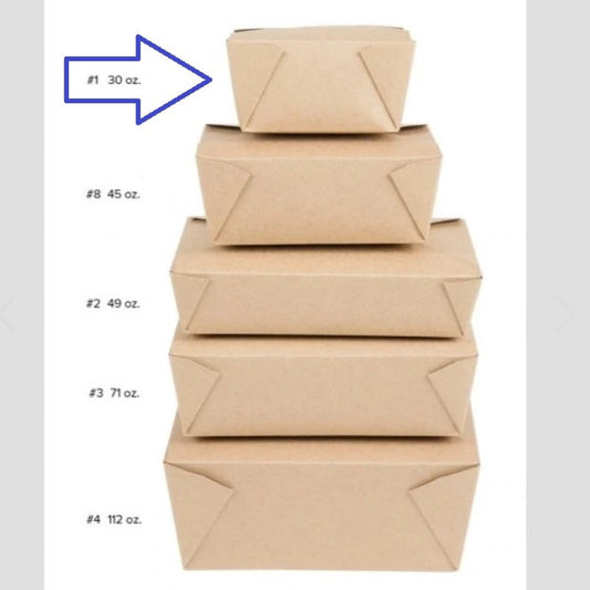 Custom Printed #1 Kraft To Go Box (Request for quote)