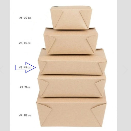 Custom Printed #2 Kraft To Go Box (Request for quote)