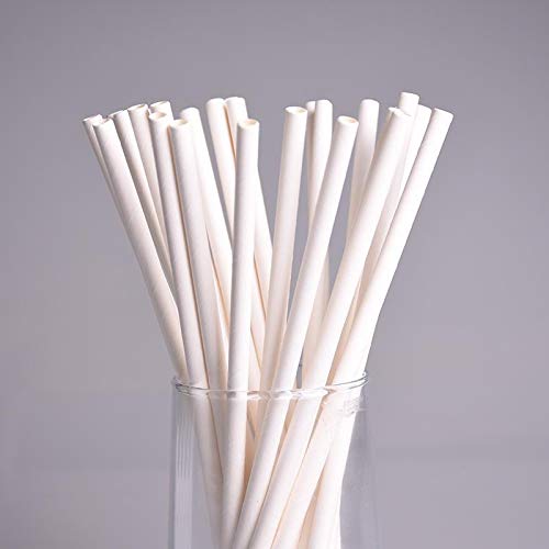 7.75" White Paper Straw