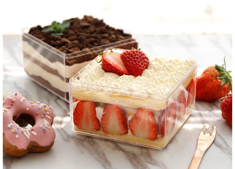 Acrylic Plastic Square Cube Cake Box