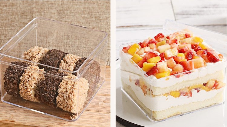 Acrylic Plastic Square Cube Cake Box