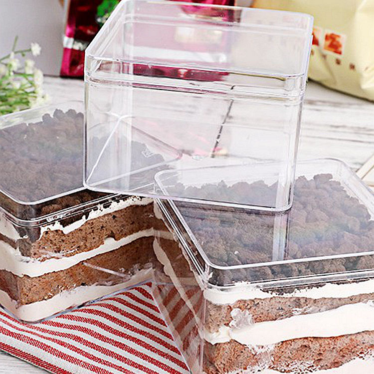 Acrylic Plastic Square Cube Cake Box