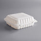 8x8x3" 3-compartments White Hinged Clamshell-MiraPak